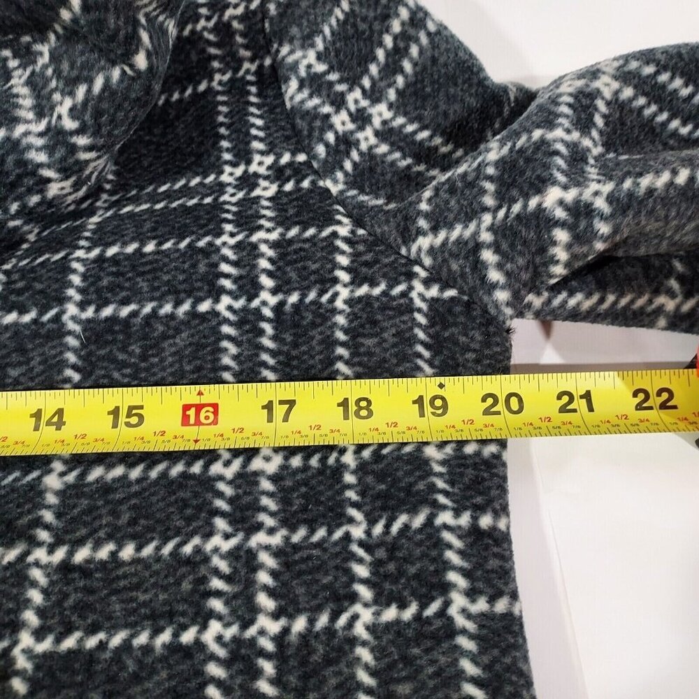Coat Hooded Jacket Plush Lined Charcoal Plaid Small Ike Behar - Picture 7 of 16